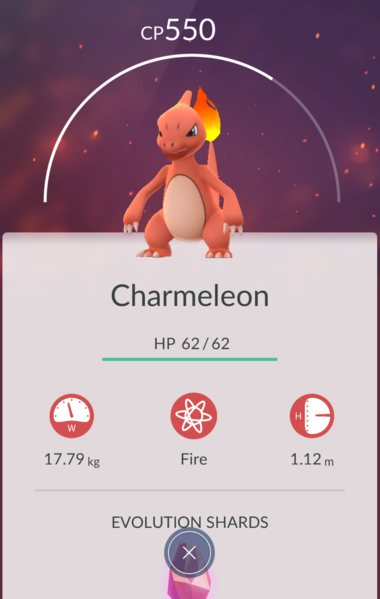 Archivo:Pokémon GO Charmeleon puede evolucionar.png