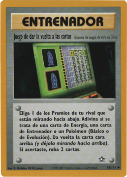 Carta Juego de dar la vuelta a las cartas