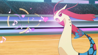 Milotic de Cynthia/Cintia usando voz cautivadora.