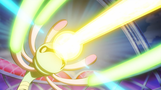 Cradily de Steven/Máximo usando rayo meteórico.