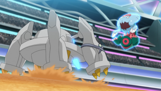 Metagross de Steven/Máximo usando psíquico.