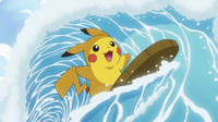 Pikachu surfeando.