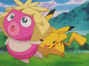 Pikachu usando Ataque Rápido.