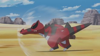 Krookodile salvaje usando doble filo.