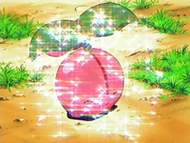 Cherubi saliendo de su Poké Ball.