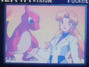 Cassidy anuncia su centro de cuidados de Pokémon y hace publicidad con un Charmeleon y su linea evolutiva