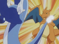 Dragonair usando cola férrea.
