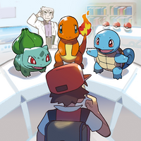 Arte promocional de Pokémon Rojo y Pokémon Azul.
