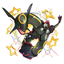 Ilustración de Rayquaza variocolor.