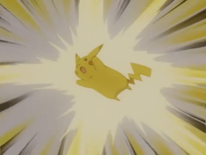 Pikachu usando Impactrueno.