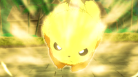 Pikachu de Ash usando carrera arrolladora.