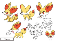 Bocetos de Fennekin.
