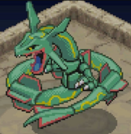 Rayquaza con la boca azul en Pokémon Ranger.