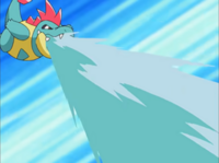 Croconaw usando Pistola Agua.
