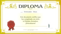 Diploma de completar la Pokédex de Isla de la Armadura.