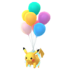 Pikachu Vuelo con globos multicolor