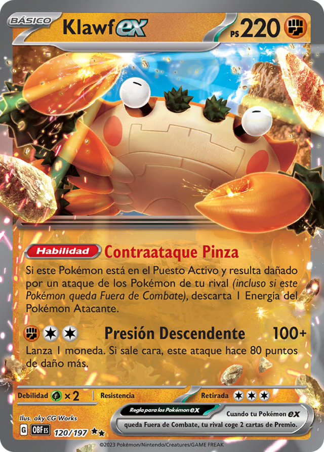 Klawf ex (Llamas Obsidianas TCG) - WikiDex, la enciclopedia Pokémon