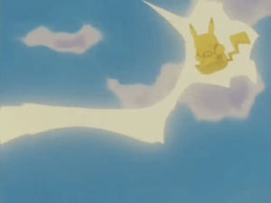 Pikachu usando rayo.