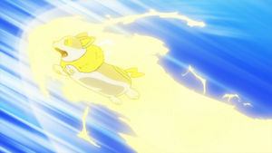 Yamper del profesor Cerise/Cerezo usando Chispa.