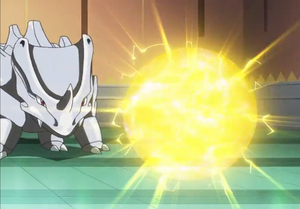 Rhyhorn de Giovanni usando Atactrueno/Rayo en el PO03.