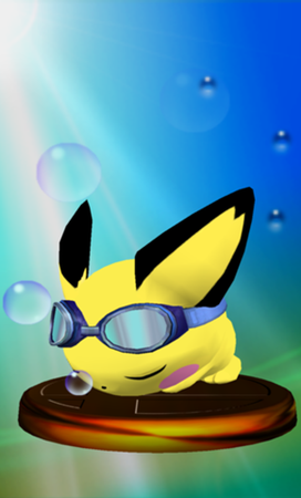Trofeo de Pichu versión Smash 2 en Melee.