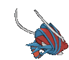 Imagen posterior de Clawitzer variocolor en Pokémon X, Pokémon Y, Pokémon Rubí Omega, Pokémon Zafiro Alfa, Pokémon Sol, Pokémon Luna, Pokémon Ultrasol y Pokémon Ultraluna