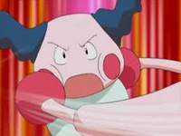 Mr. Mime usando doble bofetón.