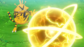 Electabuzz de Tony usando electrobola/bola voltio.