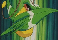 Victreebel usando hoja afilada.