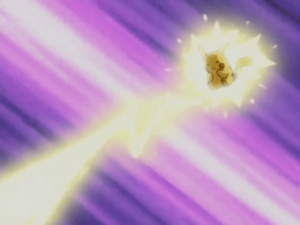 Pikachu usando Impactrueno/Rayo.