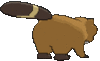 Imagen posterior de Bibarel macho en Pokémon X, Pokémon Y, Pokémon Rubí Omega, Pokémon Zafiro Alfa, Pokémon Sol, Pokémon Luna, Pokémon Ultrasol y Pokémon Ultraluna