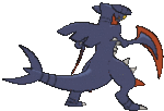 Imagen posterior de Mega-Garchomp en Pokémon X, Pokémon Y, Pokémon Rubí Omega, Pokémon Zafiro Alfa, Pokémon Sol, Pokémon Luna, Pokémon Ultrasol y Pokémon Ultraluna