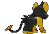 Imagen posterior de Luxio variocolor macho en Pokémon X, Pokémon Y, Pokémon Rubí Omega, Pokémon Zafiro Alfa, Pokémon Sol, Pokémon Luna, Pokémon Ultrasol y Pokémon Ultraluna