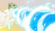 Squirtle de Tierno/Benigno usando cola acua/acua cola.