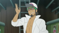 El profesor Kukui de Alola en el anime.