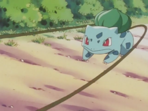 Bulbasaur usando látigo cepa.