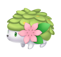 Shaymin forma tierra en Pokémon Diamante Brillante y Perla Reluciente.