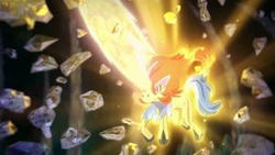 Keldeo usando espada secreta/sable místico en la P15.