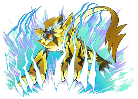 Artwork de Zeraora usando puños plasma