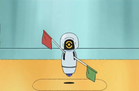 Árbitro/Juez Pokémon del Gimnasio Marina; en este caso es un simpático robot.