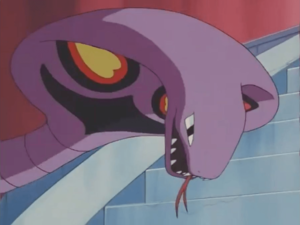 Arbok usando Golpe cabeza.