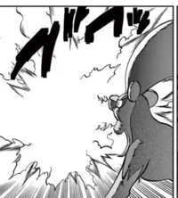 Pyroar de Malva usando lanzallamas.