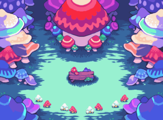 Bosque de Setas en Equipo de Rescate Rojo y Azul