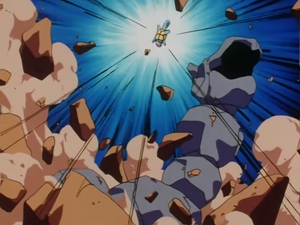 ...para atacar al Squirtle de Ash con excavar.