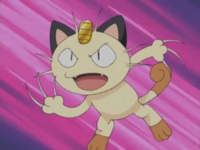 Meowth usando arañazo.