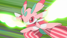 Lurantis del Equipo/Team Rocket usando hoja aguda.