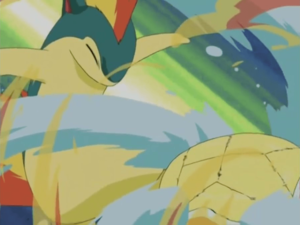 Squirtle usando Hidrobomba.