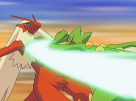 Sceptile usando hoja aguda.