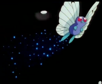Butterfree de Ash usando somnífero en un flashback del EP007.