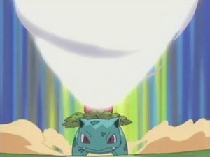 Ivysaur usando rayo solar.